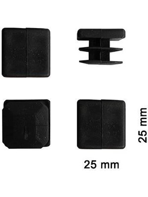Nacario Mey Ithalat® Kare Profil Iç Tapa 25X25 mm 4 Adet