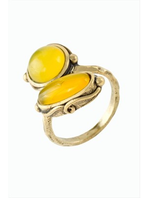 Flamex Yuvarlak Oval Doğaltaşlı Otantik Yüzük