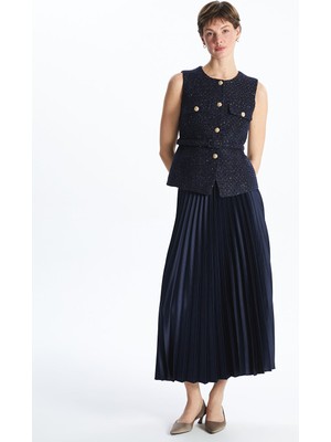 Lc Waikiki Yeni Sezon Beli Lastikli Saten Kadın Pileli Etek