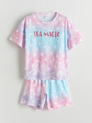 Lc Waikiki Yeni Sezon Bisiklet Yaka Kız Çocuk Şortlu Pijama Takımı