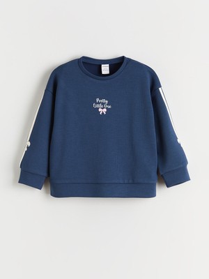 Lc Waikiki Yeni Sezon Bisiklet Yaka Baskılı Kız Çocuk Sweatshirt