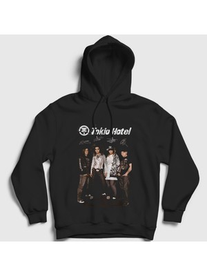 Presmono Unisex Siyah Signs Tokio Hotel Kapüşonlu Sweatshirt