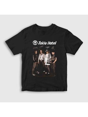 Presmono Unisex Çocuk Siyah Signs Tokio Hotel T-Shirt