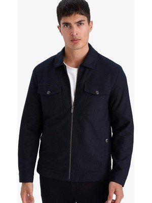 DeFacto Slim Fit Polo Yaka Astarlı Fermuarlı Mont D7533AX26SP