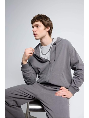 DeFacto %100 Pamuk Fermuarlı Sweatshirt F9812AX26SP