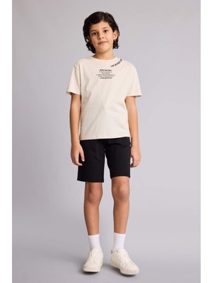 DeFacto Regular Fit Sweatshirt Kumaşı Şort Erkek Çocuk B5867A826SM