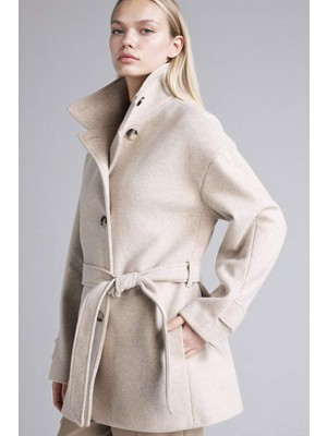 DeFacto Kuşaklı Kaşe Kaban G8051AX25WN