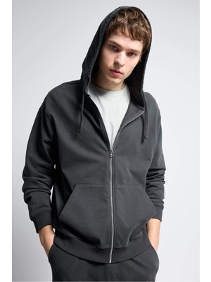 DeFacto %100 Pamuk Fermuarlı Sweatshirt F9812AX26SP