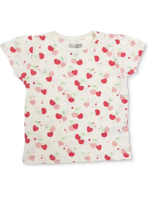 Hellobaby Hellobaby, Kız, Tshirt, Kalp Baskılı, Bisiklet Yaka, Kısa Kol
