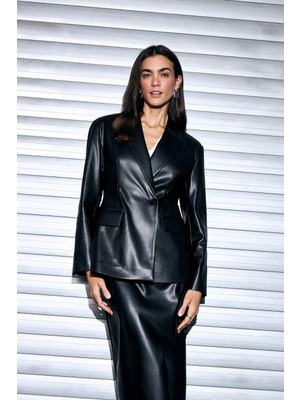 DeFacto Fitted Suni Deri Blazer Ceket G7819AX26SP