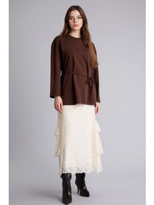 DeFacto A Kesim Dantel Midi Etek H0010AX26SP