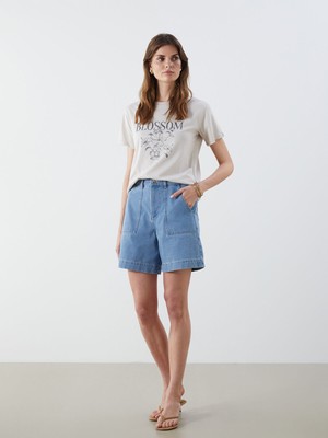 Lc Waikiki Yeni Sezon Bermuda Fit Kadın Jean Şort