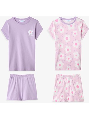 Penti Lila Kız Çocuk Floral Whispers 2'li Pijama Takımı