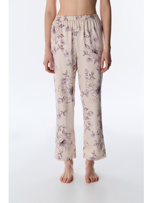 Penti Pastel Bej Petal Saten Pantolon Pijama Altı