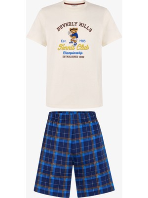 Penti Erkek Renkli Sunset Serve Şortlu Pijama Takımı