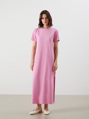 Lc Waikiki Yeni Sezon Bisiklet Yaka Yırtmaçlı Elbise