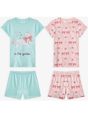 Penti Mint Yeşili Kız Çocuk in The Garden Pamuklu 2'li Pijama Takımı
