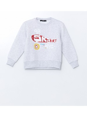 Lc Waikiki Yeni Sezon Bisiklet Yaka Baskılı Erkek Çocuk Sweatshirt