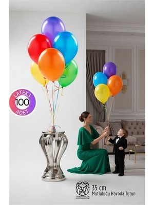 Premium Serisi 35 cm Mat Lateks Balon Seti – 100’LÜ Profesyonel Etkinlik Paketi -Marsilyan