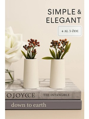 2'li Minimal Bohem Tarz Iskandinav Vazo Seti – Hediyelik Modern Dekoratif Küçük Saksı