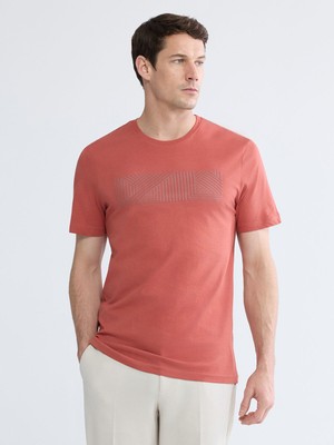 Lc Waikiki Yeni Sezon Bisiklet Yaka Baskılı Penye Erkek Tişört