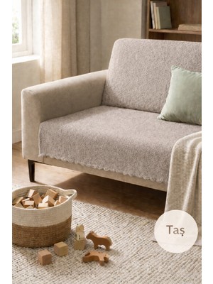 Koltuk Örtüsü 175X215 cm – Kaymaz Şönil Kumaş, Yıkanabilir Çekyat & Kanepe Örtüsü (Bej / Krem / Taş / Gri / Vizon)