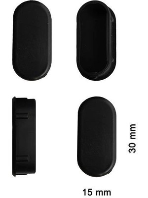 LTG Nova Mey Ithalat® Oval Profil Iç Tapa 15X30 mm 4 Adet