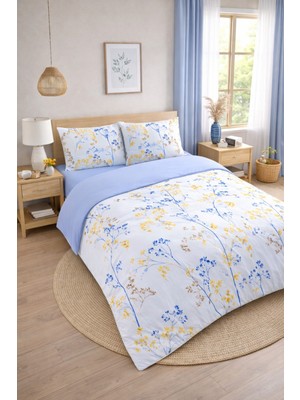 Formeya Florina Çift Kişilik Desenli Lastikli Çarşaflı Çift Taraflı Nevresim Takımı