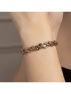 Bakır Bileklik Ayarlanabilir Ölçü Saf Bakır