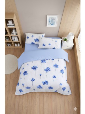 Formeya Florina Çift Kişilik Desenli Lastikli Çarşaflı Çift Taraflı Nevresim Takımı