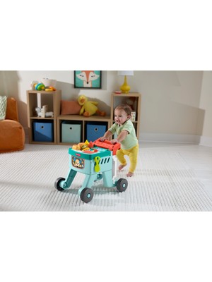 Fisher-Price® Eğlen ve Öğren® 4'ü 1 Arada Alışveriş Sepeti Yürüteç | Yürüme Çağındaki Çocuklar Için Birden Fazla Dil Desteği ve 14 Parçasıyla Yürüteç JLM95
