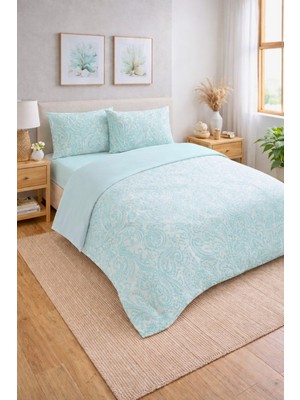 Formeya Florina Çift Kişilik Desenli Lastikli Çarşaflı Çift Taraflı Nevresim Takımı