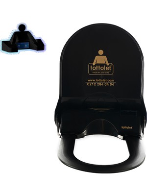 Tottolet Elektrikli Ledsörlü Otomatik Hijyenik Klozet Kapak Sistemi-Siyah