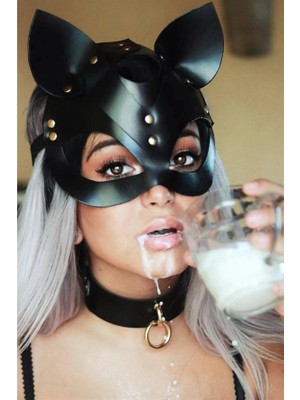 Amora Secret Özel Tasarım Kedı Kulak Maske ve Tasma Ikılı Set