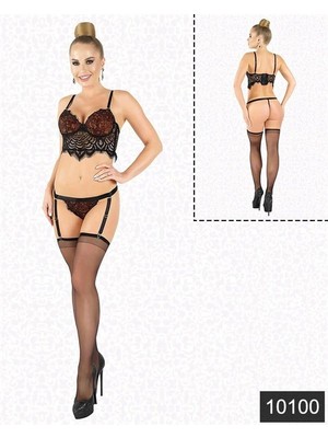 Amora Secret Özel Tasarım Lamıne Dantel Jartıyer Takım