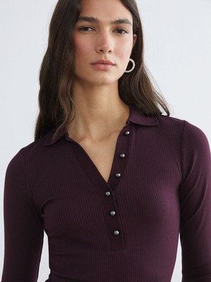 Lc Waikiki Yeni Sezon Polo Yaka Modal Karışımlı Kadın Tişört