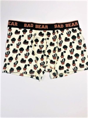 Bad Bear Cactus Off-White Beyaz Kaktüs Desenli Erkek Boxer