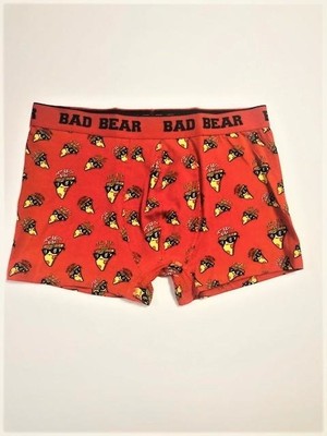 Bad Bear Pizza Desenli Crimson Red Kırmızı Erkek Boxer