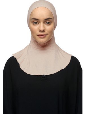 Altobeh Kadın Tesettür Pratik Boyunluklu Hijab - Sporcu Bone - Bej