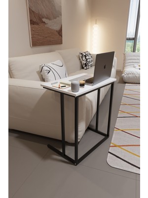 Awox Trend Metal Ayaklı Laptop Sehpası Kahvaltı Masası Çalışma Sehpası Çok Amaçlı Yan Masa