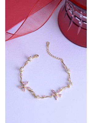 Innuendo Jewelry 925 Ayar Gümüş Asma Çiçekler Bileklik