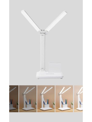 Astraltech Kalemlik ve Telefon Standlı Masa Lambası – Kısılabilir LED Işık, Göz Dostu Tasarım