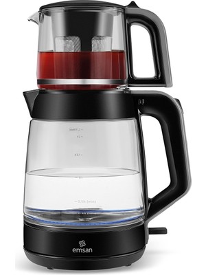 Emsan Glass Tea Xl 2 In 1 Cam Çay Makinesi ve Kettle Space Gray