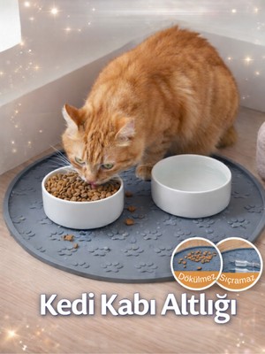 Beylini Kedi Köpek Mama Kabı Altlığı Kaymaz Su Geçirmez Beslenme Paspası Kolay Temizlenir Mama Su Altlığı