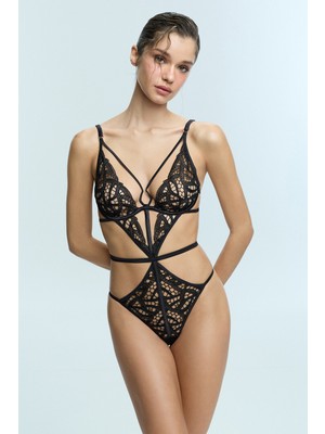 Penti Siyah Ember Bodysuit