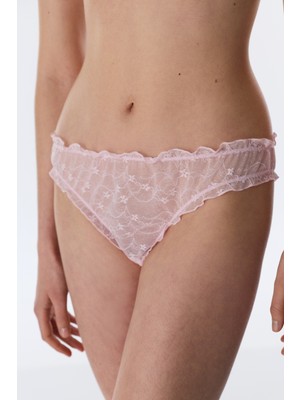 Penti Açık Pembe Full Lace Dantel Frill Brazilian Külot
