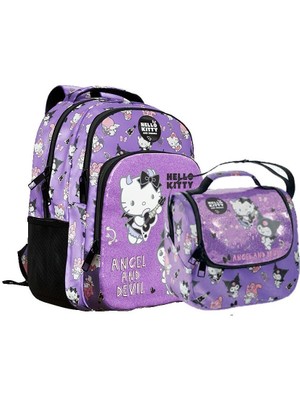Hello Kitty, Kuromi Angels And Devil Okul Sırt Çantası ve Beslenme Çantası