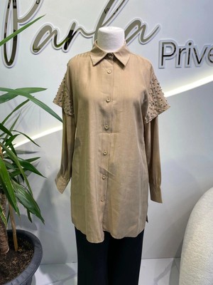 My City Kolları Taşlı Tensel Gömlek