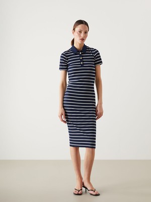 Lc Waikiki Yeni Sezon Gömlek Yaka Çizgili Elbise