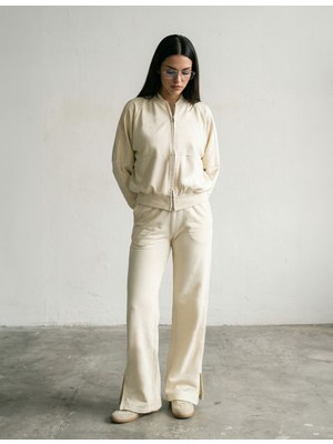 Amia&Co. Fermuarlı Oversize Kadın Eşofman Alt Üst Takım